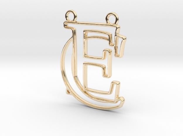 Initials C&E monogram in 14k Gold Plated Brass