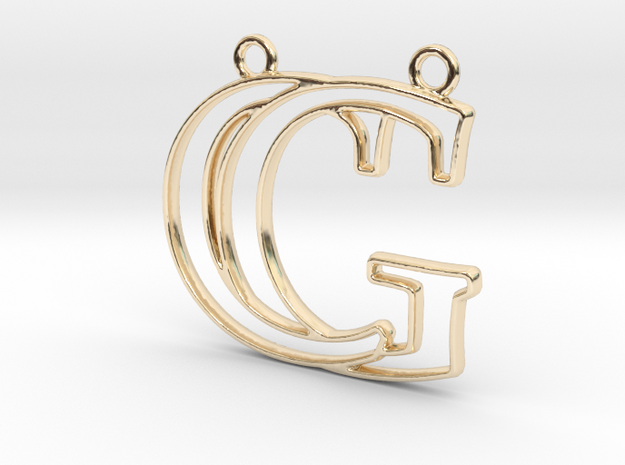 Initials C&G monogram in 14k Gold Plated Brass