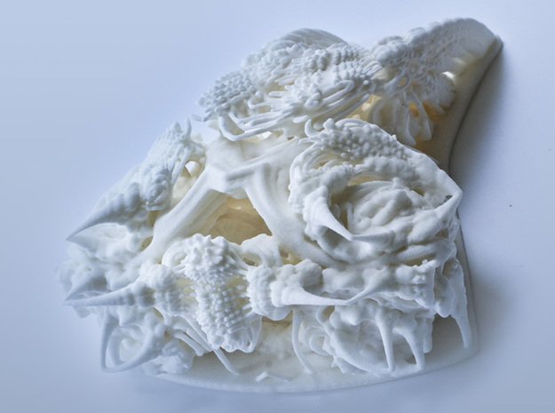 Fractal Cranium - Small version in White Natural Versatile Plastic