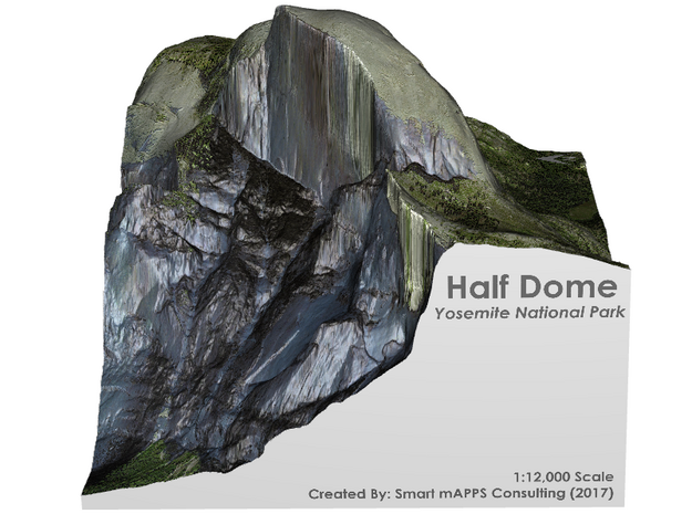 Yosemite - Half Dome Map: 6 inch in Full Color Sandstone