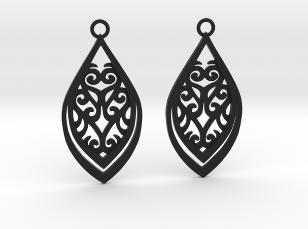 Nessa earrings in Black Natural Versatile Plastic: Small