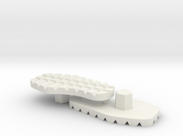 Tread Sole Set for ModiBot ExoSkin in White Natural Versatile Plastic