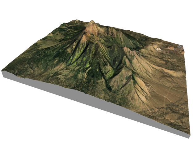 Humphreys Peak Map: 8"x10" in Glossy Full Color Sandstone