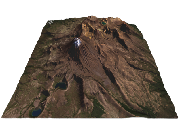 Mount Ngauruhoe (Mt Doom) Map - 9" in Glossy Full Color Sandstone