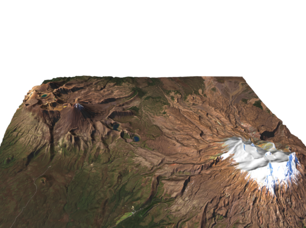 Mt Ngauruhoe & Mt Ruapehu Map - 8"x10" in Glossy Full Color Sandstone