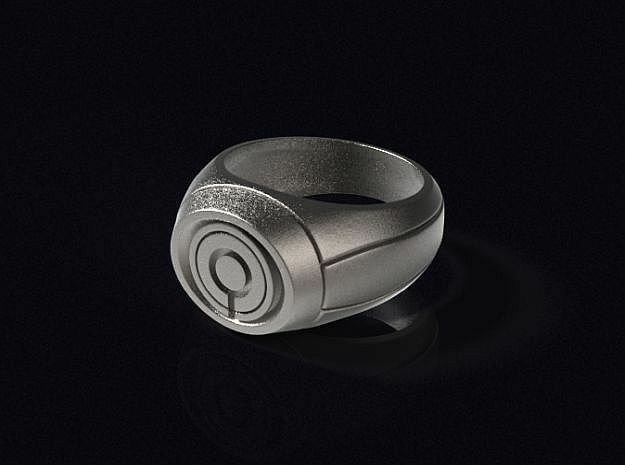 Ultraviolet Lantern Ring in Polished Bronzed-Silver Steel