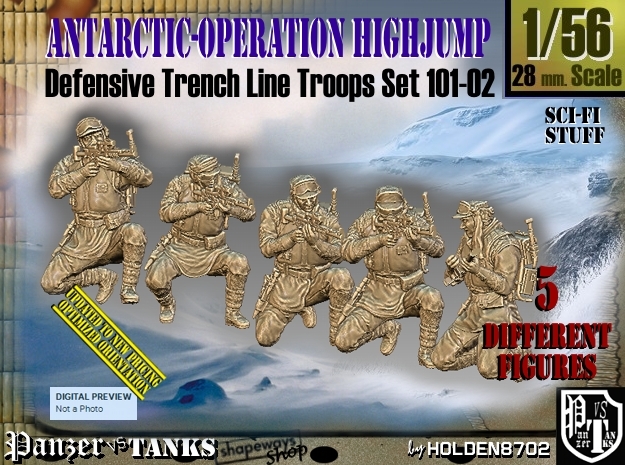 1/56 Antarctic Troops Set101-02 in Tan Fine Detail Plastic
