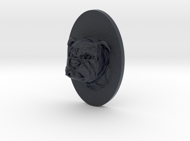 Bulldog Face + Half-Voronoi Mask (002) in Black PA12