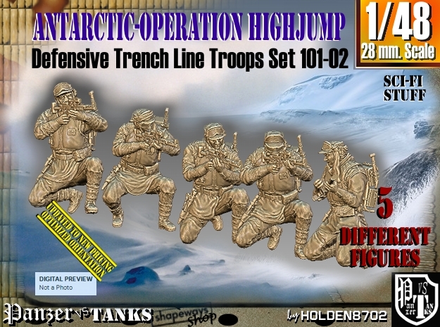 1/48 Antarctic Troops Set101-02 in Tan Fine Detail Plastic