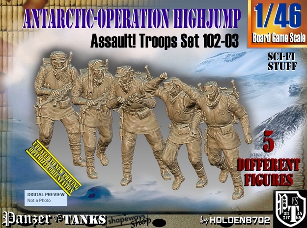 1/46 Antarctic Troops Set102-03 in Tan Fine Detail Plastic