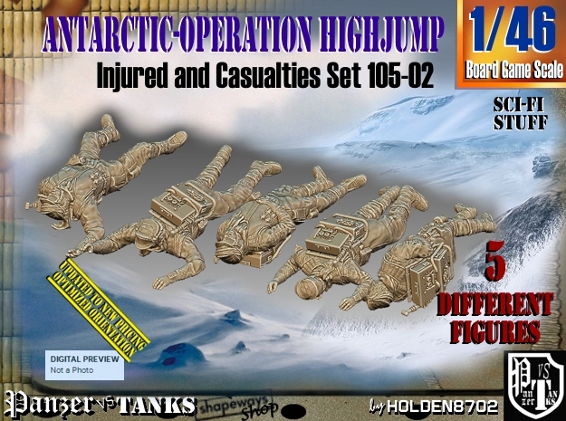 1/46 Antarctic Troops Set105-02 in Tan Fine Detail Plastic
