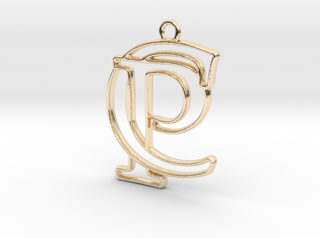 Initials C&P monogram in 14k Gold Plated Brass
