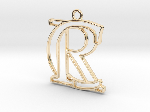 Initials C&R monogram in 14k Gold Plated Brass