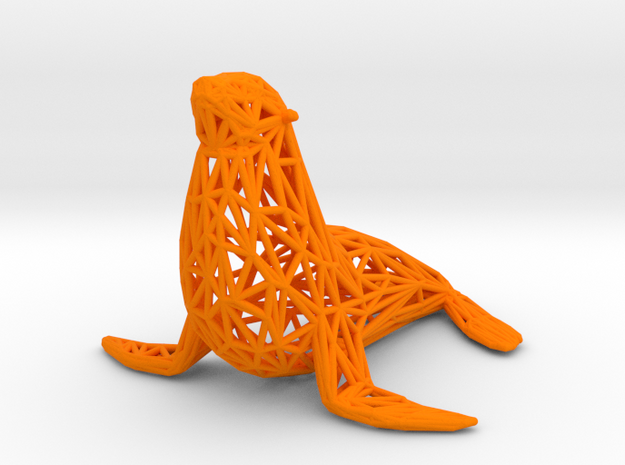 Sea lion in Orange Processed Versatile Plastic
