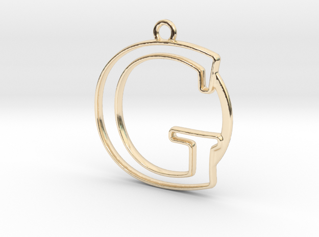 Initial G & circle  in 14k Gold Plated Brass