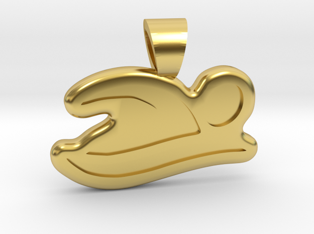 Swimming [pendant] in Polished Brass