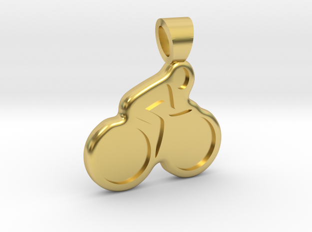 Biking [pendant] in Polished Brass