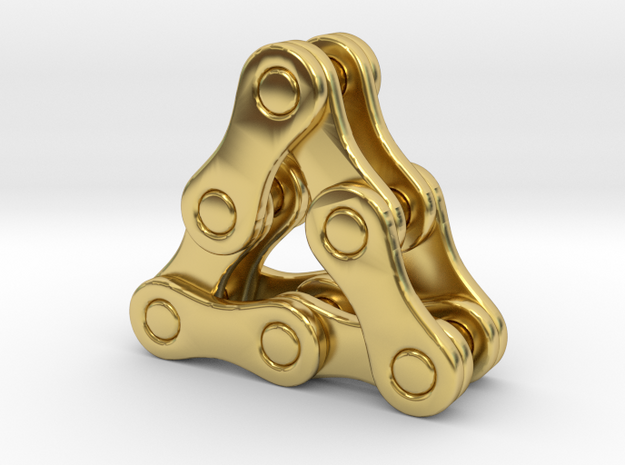 triangle of a bike chain [pendant] in Polished Brass