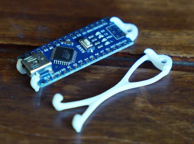 Arduino Nano/Micro Holder Mk2 in White Natural Versatile Plastic