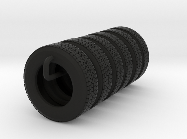 22.5 Tire pack Single Rear Axle  in Black Natural Versatile Plastic