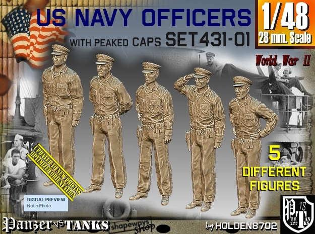 1/48 USN Officers Set431-01 in Tan Fine Detail Plastic