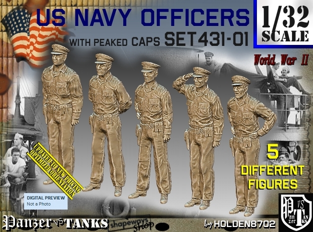 1/32 USN Officers Set431-01 in Tan Fine Detail Plastic