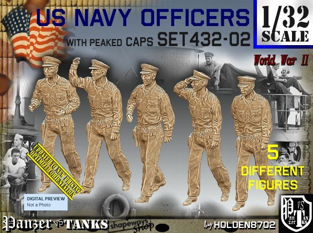 1/32 USN Officers Set432-02 in Tan Fine Detail Plastic