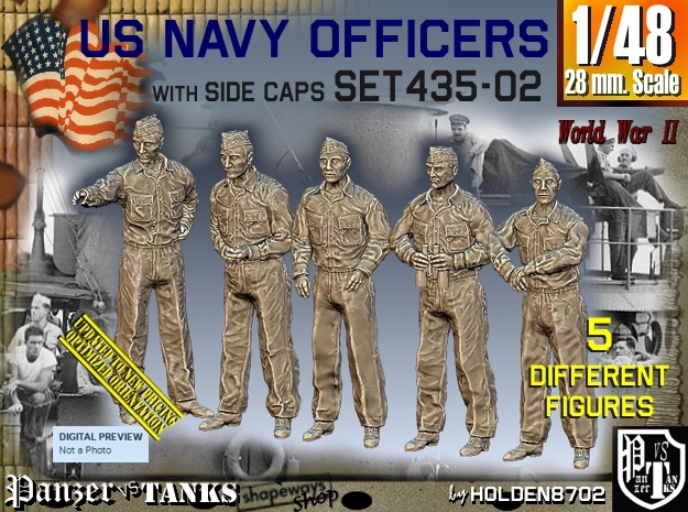 1/48 USN Officers Set435-02 in Tan Fine Detail Plastic