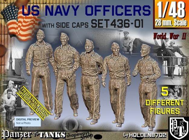1/48 USN Officers Set436-01 in Tan Fine Detail Plastic