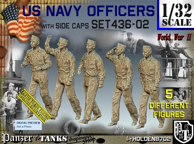 1/32 USN Officers Set436-02 in Tan Fine Detail Plastic