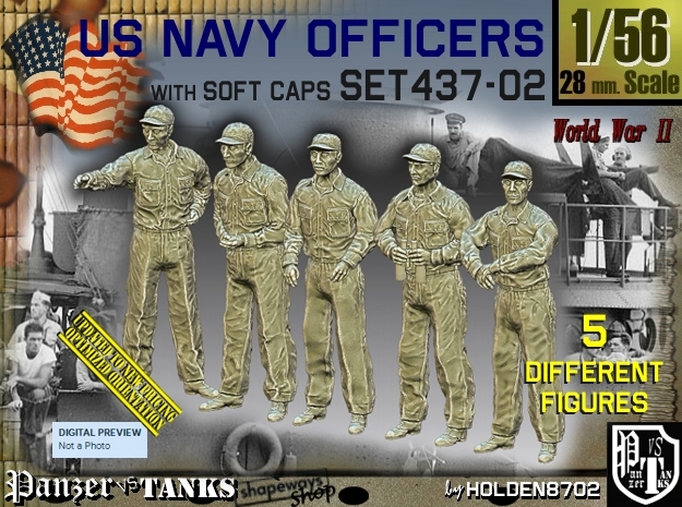 1/56 USN Officers Set437-02 in Tan Fine Detail Plastic