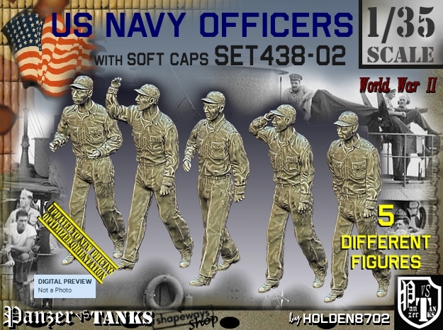 1/35 USN Officers Set438-02 in Tan Fine Detail Plastic