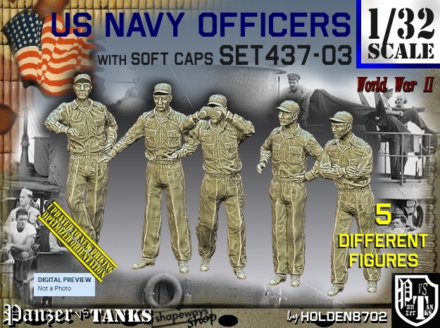 1/32 USN Officers Set437-03 in Tan Fine Detail Plastic
