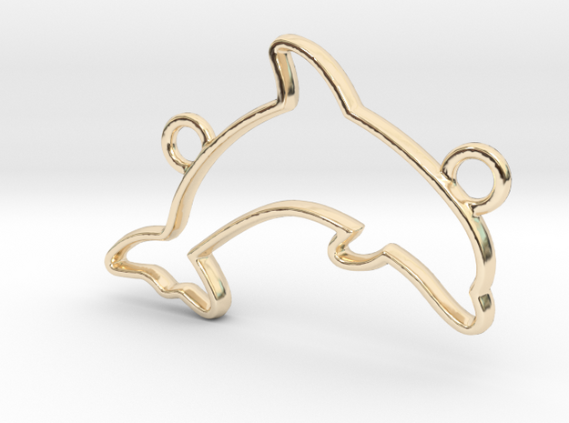 Dolphin Pendant in 14k Gold Plated Brass