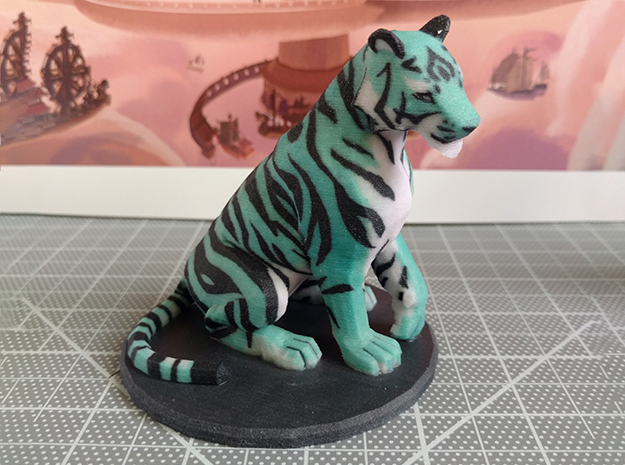 Tiger in Natural Full Color Sandstone