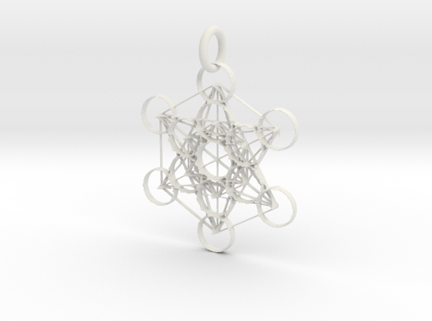 Metatron Sacred Geometry in White Natural Versatile Plastic: Extra Small