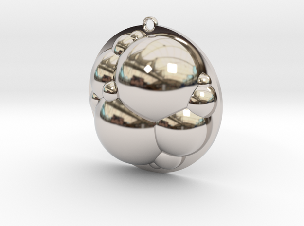 Bubbles Pendant in Rhodium Plated Brass