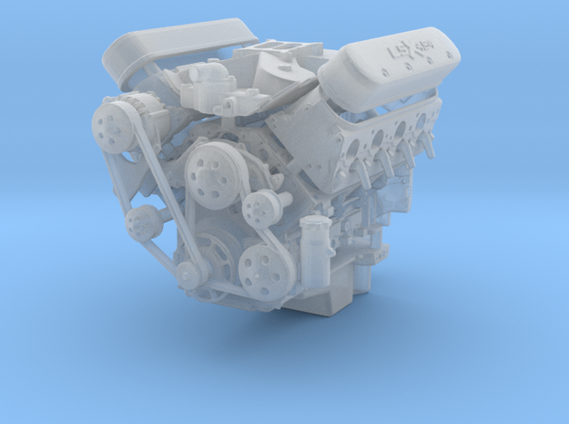 LSX/LS3 1/25 complete engine w/single 4bbl intake in Tan Fine Detail Plastic