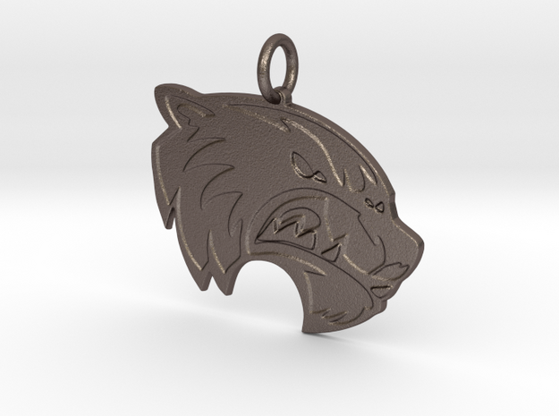 Wolverine Pendant in Polished Bronzed-Silver Steel