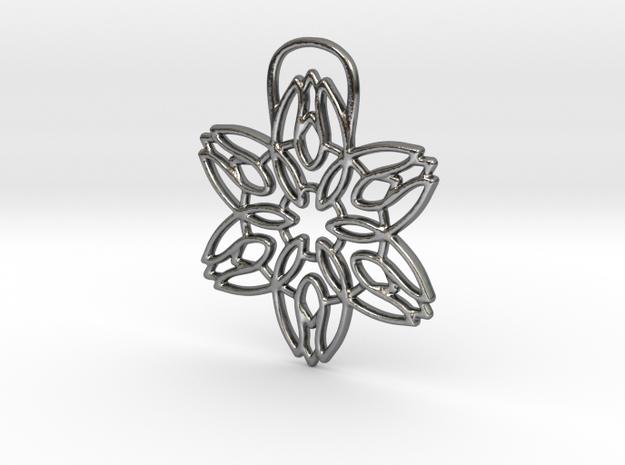 The Tulips Pendant in Polished Silver