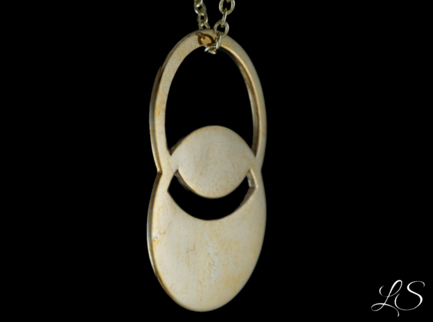 Yin and Yang Pendant in Polished Bronze