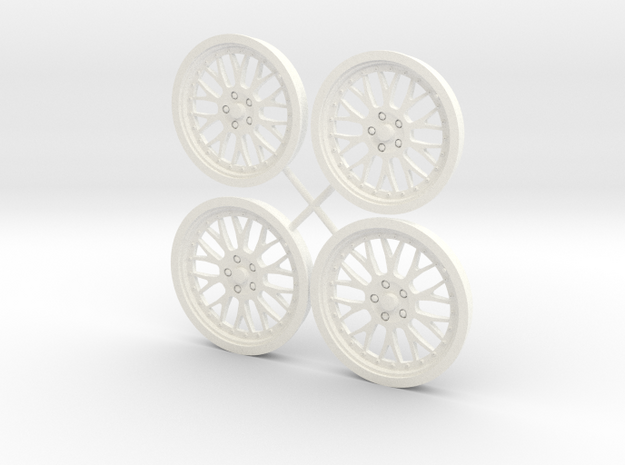 BBS Mono 1/12 wheel set foose in White Processed Versatile Plastic