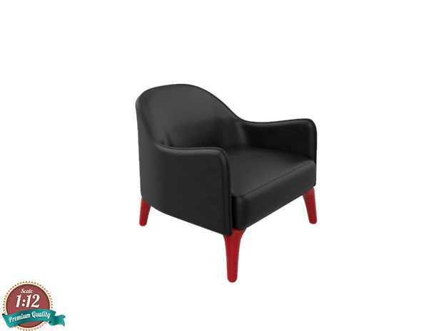 Miniature Poline Lounge Chair - Artefacto in White Natural Versatile Plastic: 1:12