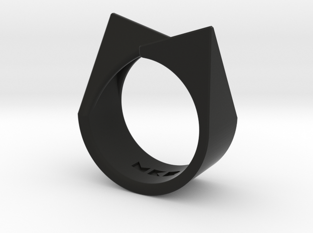 Ring - Kittii in Black Premium Versatile Plastic: 6 / 51.5