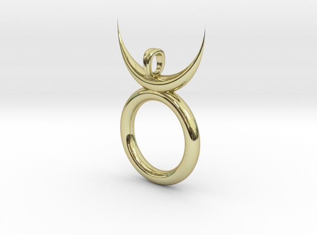 Horned GOD Druid Wicca Pendnt in 18K Yellow Gold