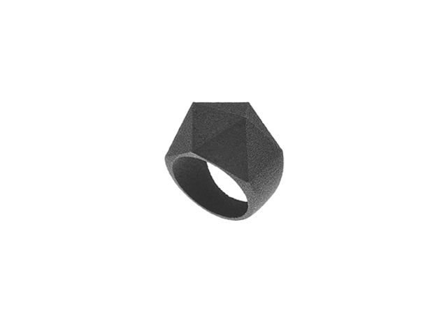 Facet Ring in Black Natural Versatile Plastic: 6.25 / 52.125