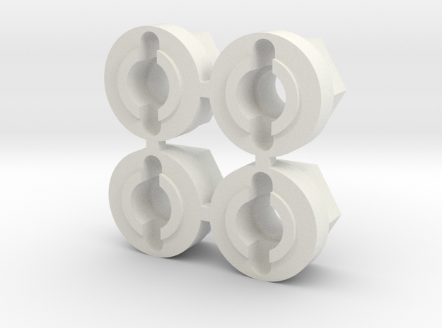 10mm hex adaptor for tamiya pin hubs in White Natural Versatile Plastic