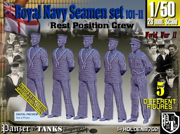 1/50 RN Seamen Rest Set101-11 in Tan Fine Detail Plastic