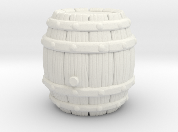 Barrel Stylized A in White Natural Versatile Plastic