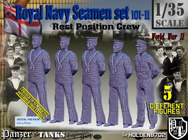1/35 RN Seamen Rest Set101-11 in Tan Fine Detail Plastic